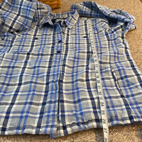 L.L. Bean Plaid Shacket Shirt Jacket Quilted Lining Button Up Primaloft Large - Picture 5 of 16
